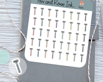 Razor Planner Stickers⎮ Razor Blade Stickers for Planners and Calendars⎮ Shave Stickers⎮ Shaving Tracker Reminder Stickers for Agendas