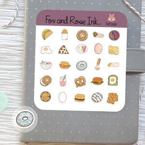 Food Planner Stickers⎮ Cute Food Stickers for Planners and Calendars⎮ Food Tracker Stickers for Food Journals⎮ Meal Planner Stickers