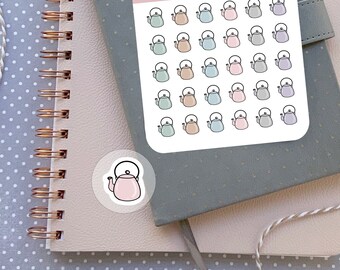 Teapot STICKER SHEET Tea time tea party high tea afternoon tea lover stickers for planner organizer calendar scrapbook bullet journal bujo