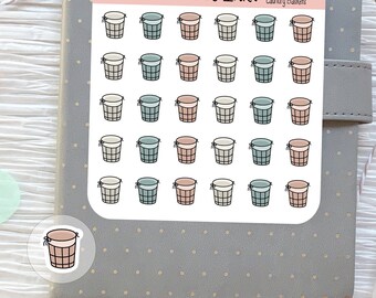Laundry Stickers⎮ Laundry Planner stickers sheet⎮ Laundry Basket Icons for Planners and Calendars⎮ Wash Clothes Reminder Stickers