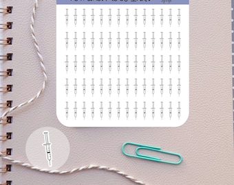 Pegatinas para planificadores de jeringas⎮Pegatinas con íconos de vacunas para planificadores y calendarios⎮Pegatinas con íconos de jeringas⎮Hoja de pegatinas para recordatorios de vacunación
