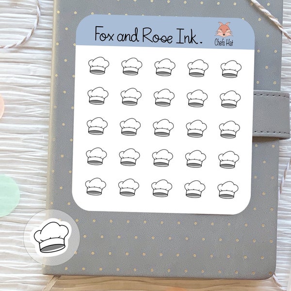 Chefs Hat Icon Planner Stickers Chef Stickers for Planners and Calendars