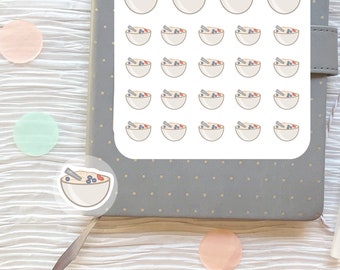 Breakfast stickers/ Planner stickers/ Oatmeal stickers for planners and calendars/ Food stickers/ 24 Matte stickers per sheet