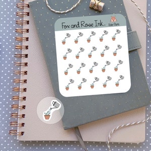 Hoja de pegatinas de plantas, planta de casa, planta de interior, mamá, flor de primavera, jardín botánico, pegatinas decorativas para planificador, calendario, álbum de recortes, diario