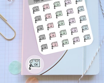 Oil Change Sticker Sheet Oil Change Planner Stickers Change Oil Car Sticker for Planner Car Maintenance Sticker Car Care Sticker Sheet