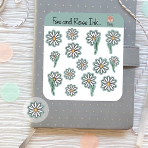 Cute Daisy Stickers ⎮ Mini Daisy Stickers for Scrapbooks Planners and Bullet Journals