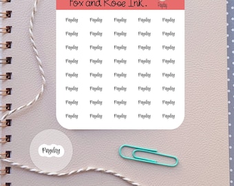Payday Script Planner Stickers Pay Day Reminder Stickers for Planners Calendars Agendas Cursive Font Planner Scripts