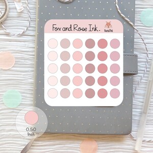 Small Pink Dot Stickers for Bullet Journal Tiny Planner Dot Stickers Solid Round Circle Stickers for Calendar Bullet Journaling Bujo Sticker