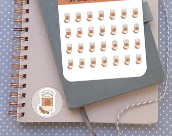 Pumpkin Spice Latte Planner Stickers Mini Pumpkin Spice Stickers for Planners and Calendars PSL Fall Drink Sticker Sheet for Fall Planners