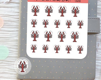 Crawfish Planner Stickers⎮ Crawfish Stickers for Planners and Calendars⎮ Seafood Stickers⎮ Crawfish Boil Stickers for Journals