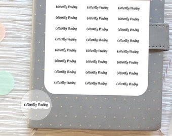 Currently Reading Script Planner Stickers Reading Tracker Stickers for Planners and Calendars