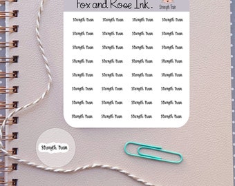 Strength Train Script Planner Stickers Gym and Fitness Stickers for Planners and Calendars
