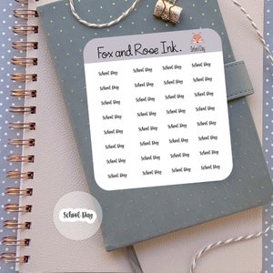 School Day Script Planner Stickers Cursive Font School Day Stickers for Planners Calendars Agendas School Planner Stickers for Teachers