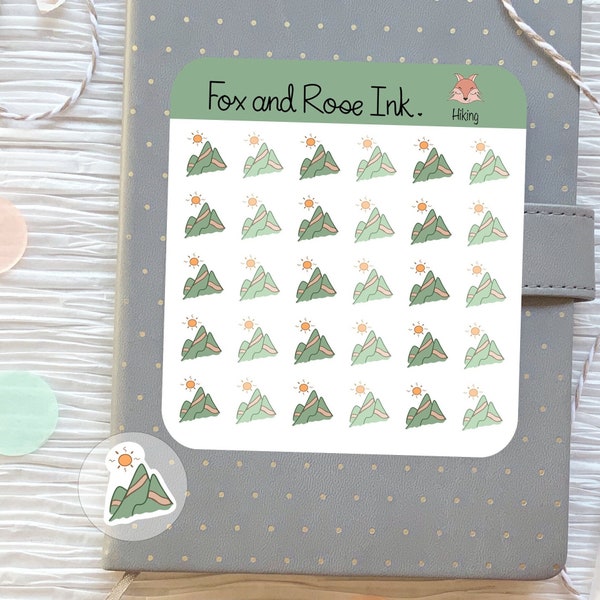 Hiking Planner Stickers⎮  Hiking Trail Stickers for Planners and Calendars⎮ Mountain Stickers⎮ Outdoors Camping Stickers