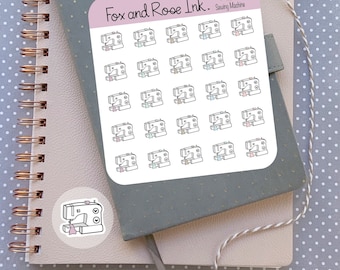 Sewing Machine Planner Stickers⎮ Sewing Stickers for Planners and Calendars⎮ Sewing Icon Stickers⎮ Stickers for Seamstress