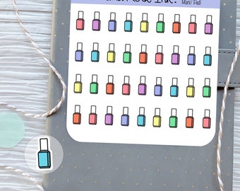 Manicure Planner Stickers⎮ Pedicure Stickers for Planners and Calendars⎮ Nail Polish Sticker Sheet⎮ Paint Nails Stickers for Planner