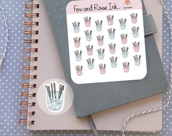 Makeup Brush Planner Stickers⎮ Makeup Stickers for Planners and Calendars⎮ Cosmetic Stickers⎮ Beauty Planner Stickers⎮ Makeup Artist Sticker