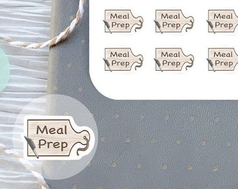 Meal stickers/ Planner stickers/ Meal plan stickers for planners and calendars/ Food stickers/ 30 Matte kiss cut handmade stickers per sheet