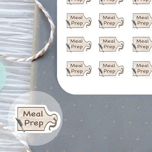 Meal stickers/ Planner stickers/ Meal plan stickers for planners and calendars/ Food stickers/ 30 Matte kiss cut handmade stickers per sheet