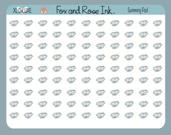 Swimming Pool Planner Stickers⎮ Swimming Pool Icon Stickers for Planners and Calendars⎮ Summer Planner Stickers⎮ Swimming Stickers