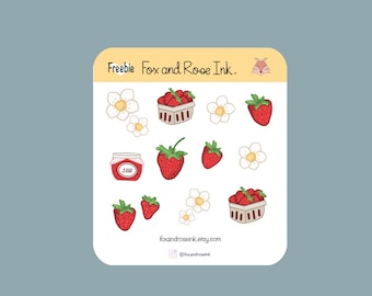 Mini Strawberry Sticker Sheet