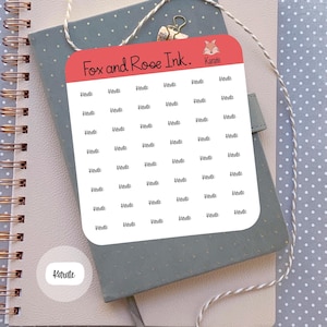 May include: A sheet of stickers with the text "Fox and Rose Ink. Karate" at the top. The sheet contains 49 stickers with the word "Karate" written on each one.