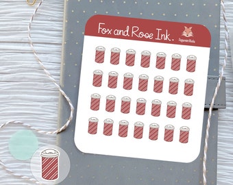 Pegatinas de café para planificadores navideños ⎮ Pegatinas de moca con menta para planificadores y calendarios ⎮ Pegatinas de taza de café navideña ⎮ Pegatinas navideñas