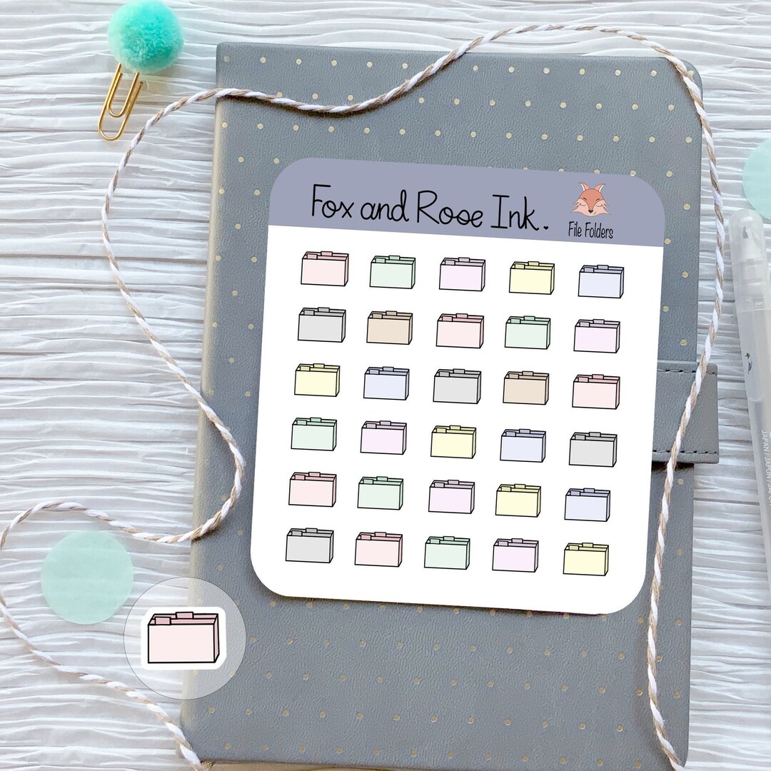 Office Stickers/ Planner Stickers/ File Folder Icon Stickers for ...