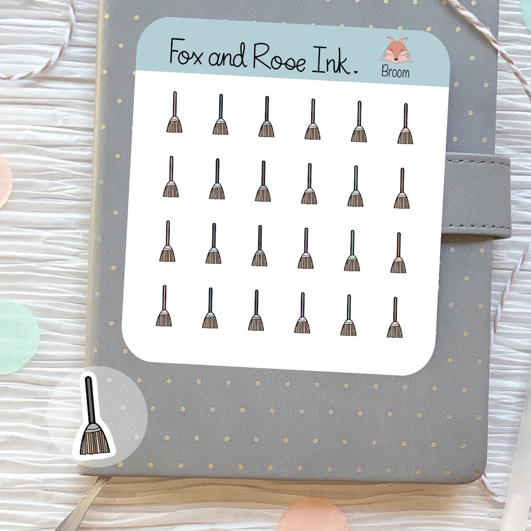 Broom Sticker Sheet Broom Planner Sticker Cleaning Sticker Sheet Clean ...