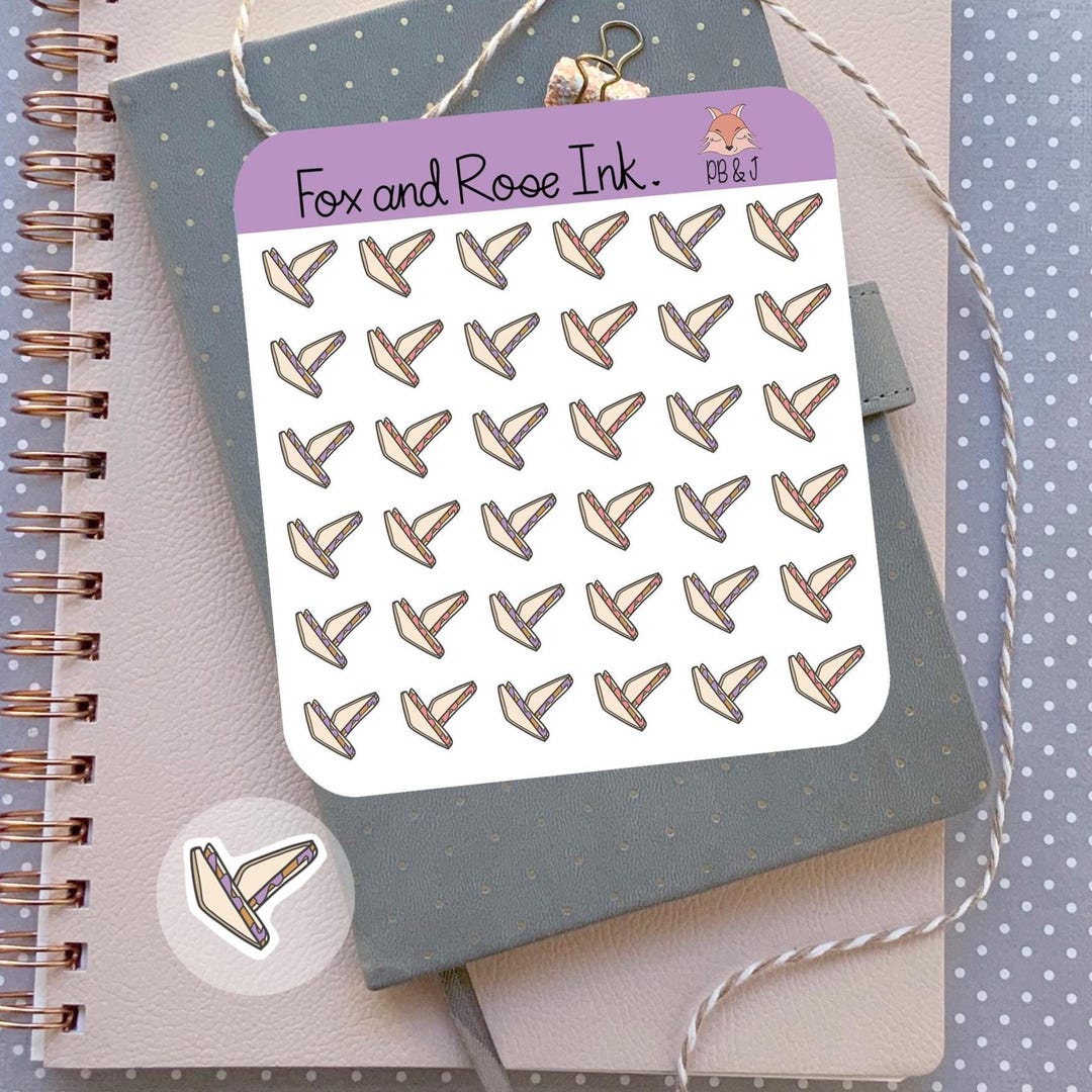 Pb Stickers PB&J Sandwich Planner Stickers | Lunch Icon Journaling Supplies - Etsy