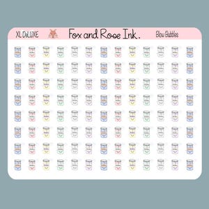 Blow Bubbles Planner Stickers⎮ Bubbles Icon Stickers for Planners and Calendars⎮ Bubble Planner Stickers