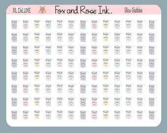 Blow Bubbles Planner Stickers⎮ Bubbles Icon Stickers for Planners and Calendars⎮ Bubble Planner Stickers