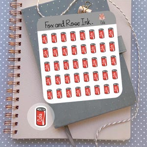 Soda Planner Stickers Stickers⎮ Soda Can Stickers for Planners and Calendars⎮ Drink  Stickers⎮ Cola Planner Stickers Sheet