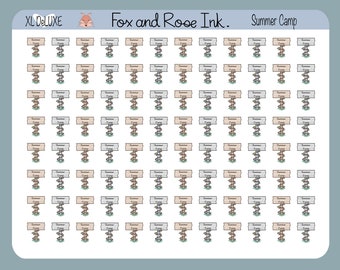 Camp Planner Stickers⎮ Summer Camp Stickers for Planners and Calendars⎮ Camp Counselor Stickers Sheet⎮ Mini Stickers for Summer Campers
