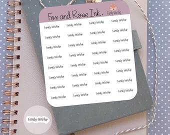 Family Worship Script Planner Stickers⎮ Cursive Script Stickers for Planner