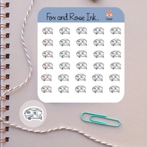Pegatinas para planificadores de autocaravanas ⎮ Pegatinas con iconos de autocaravanas para planificadores y calendarios ⎮ Pegatinas para vehículos recreativos ⎮ Pegatinas para planificadores de vacaciones de acampada ⎮ Pegatinas para campamentos