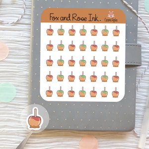 Caramel Apples Planner Stickers⎮ Toffee Apples Icon Stickers for Planners and Calendars⎮ Cute Fall Food Stickers⎮ Caramel Apple Sticker