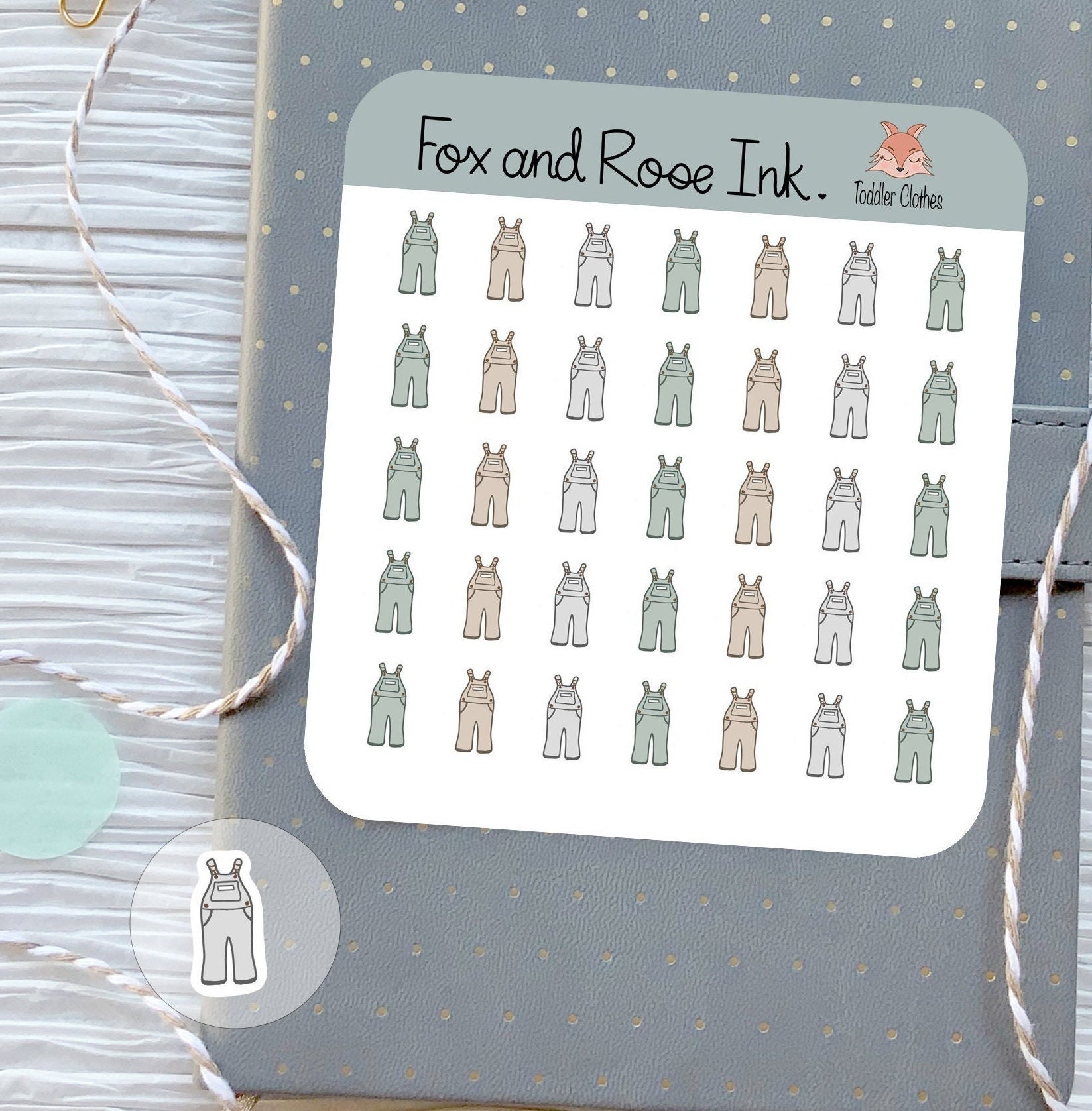 Overalls Sticker Toddler Boy Planner Stickers Overalls Icon Stickers for Planners and ...