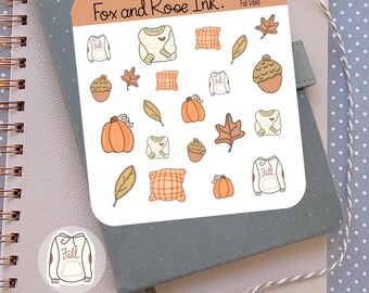 Fall Vibes Planner Stickers⎮ Fall Deco Stickers for Planners and Calendars⎮ Fall Stickers⎮ Autumn Stickers