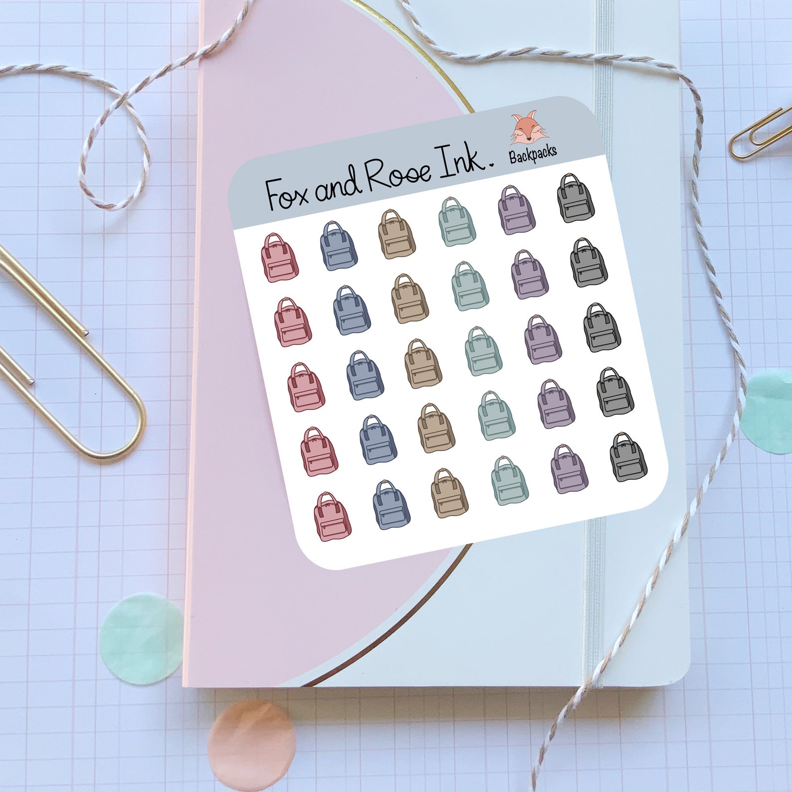 Mini backpack planner stickers Small backpack stickers for Etsy