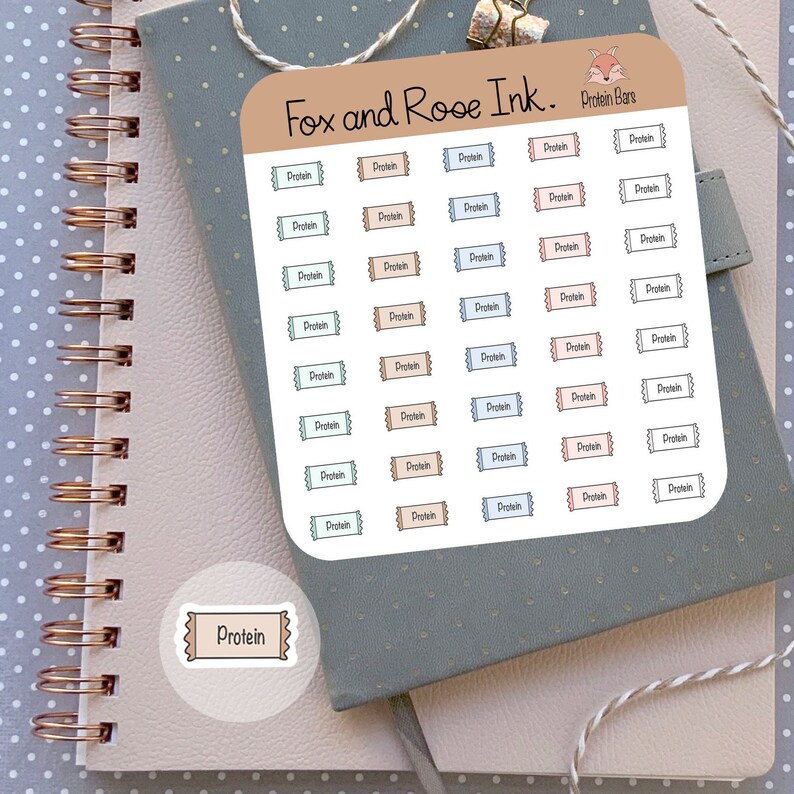 protein bar planner stickers