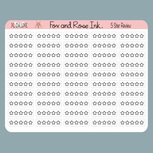 Five Star Rating Planner Sticker For Vertical Planners⎮ Review Stickers for  Erin Condren Life Planner and  Happy Planner⎮ 5 Star Stickers
