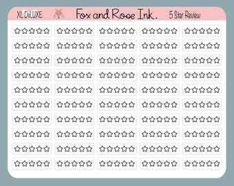 Five Star Rating Planner Sticker For Vertical Planners⎮ Review Stickers for  Erin Condren Life Planner and  Happy Planner⎮ 5 Star Stickers