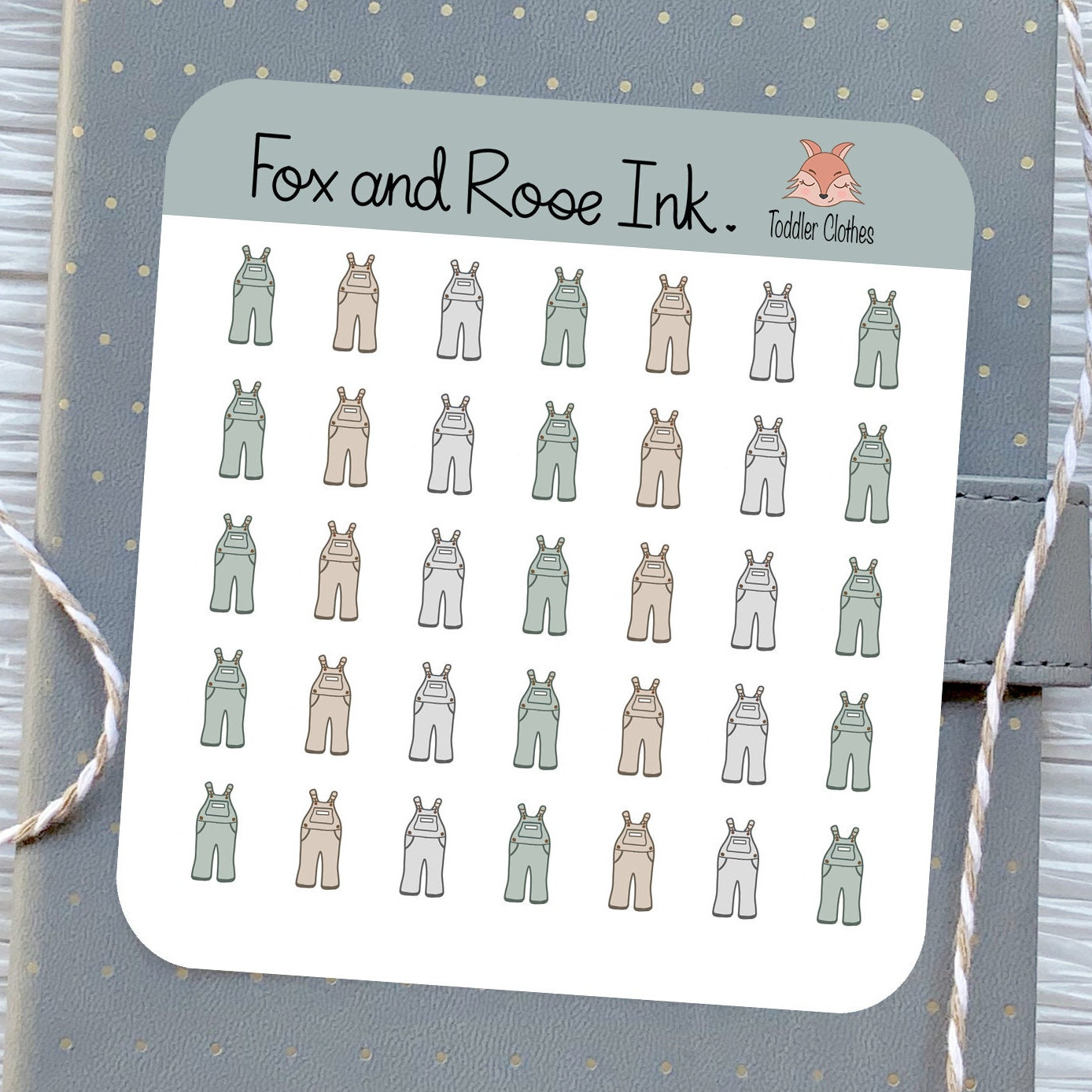 Toddler Boy Planner Stickers Overalls Icon Stickers for Planners and ...