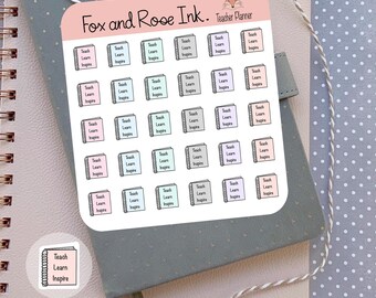 Teacher Planner Stickers⎮ Teacher Planner Icon Stickers for Planners and Calendars⎮ School Teacher Stickers⎮ Stickers for Teachers