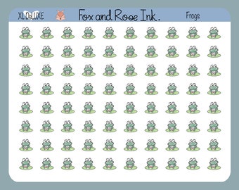 Frog Planner Stickers⎮ Frog Stickers for Planners and Calendars⎮ Frog Stickers Sheet⎮ Hand Drawn Planner Stickers