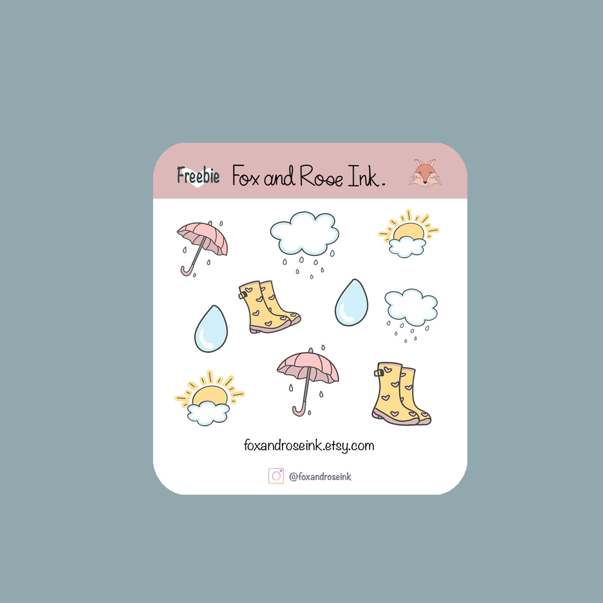 Mini Rainy Day Sticker Sheet - Etsy