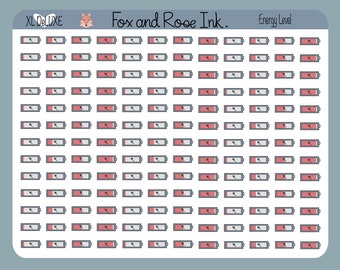 Energy Level Planner Stickers⎮ Battery Stickers for Planners and Calendars⎮ Mood Tracker Sticker Sheet⎮ Energy Tracker Planner Stickers
