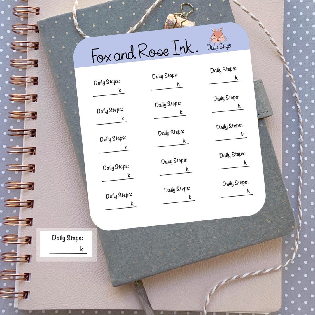 Daily Steps Tracker Planner Stickers| Steps Counter Stickers for ...