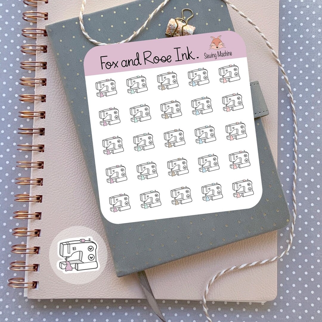Sewing Machine Plug Sticker Sewing Machine Planner Stickers⎮ Sewing Stickers for Planners and ...